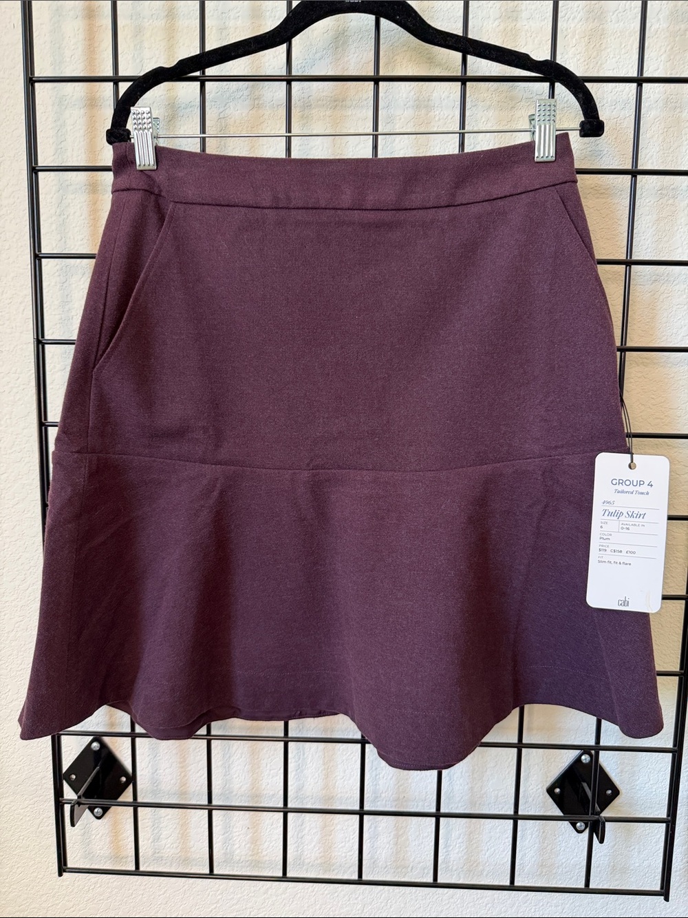 CAbi Tulip Skirt in Plum